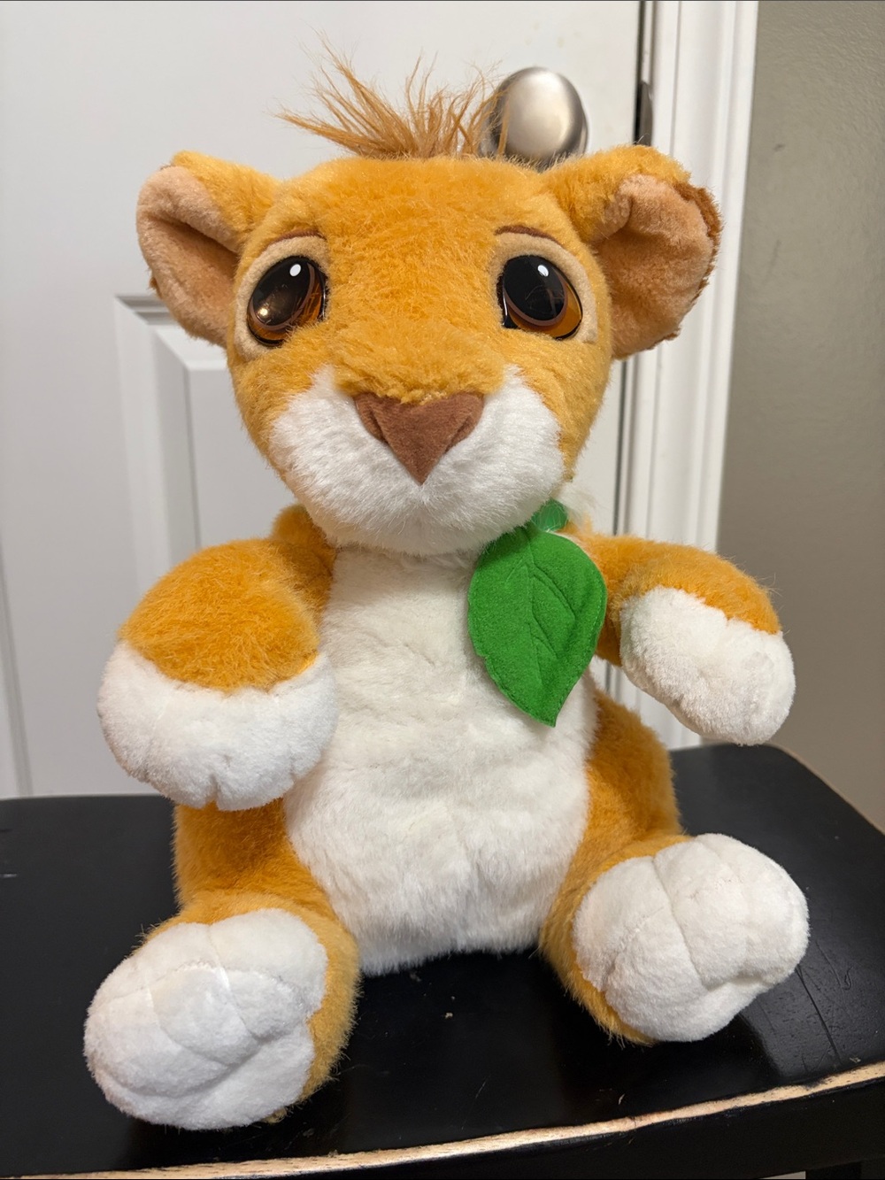 Plush Baby Simba Toy - with Green Leaf